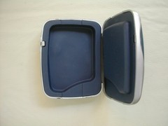 Genuine Resound Hearing Aid Case Very Dark Blue & Silver 3.75″Lx3″W