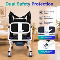 Patient Lift Transfer Chair with 180° Split Seat for Elderly Home Hospital Care