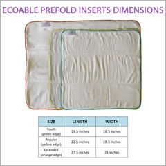 Bamboo Cotton Prefold Insert for Unisex Teen and Adult Cloth Diapers