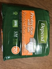 adult diaper Depend With Tabs small to medium size 19-34 in waist 1pkg 20pcs