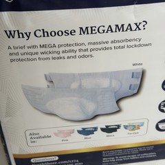 NorthShore MegaMax Adult Diapers Tab-Style Briefs Medium 32–44” 10 Count New