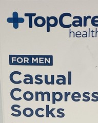TopCare Health Mens Casual Compression Socks Knee High Black X-Large Made In USA