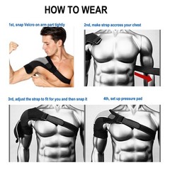 Shoulder Stability Brace Adjustable 1 Count (Pack of 1), Black
