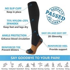 3 Pairs Bamboo Compression Socks 10-20mmHg Moisture Wicking Support Stocking XXL