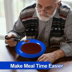 2 Sets Adaptive Utensils Elderly Spill Proof Bowl Plate Bendable Cutlery Set
