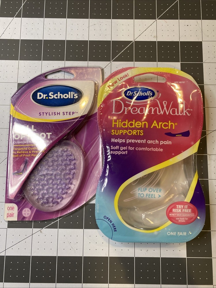 Dr Scholls Dream Walk Hidden Arch Supports Gel & Ball Of Foot Cushions NEW