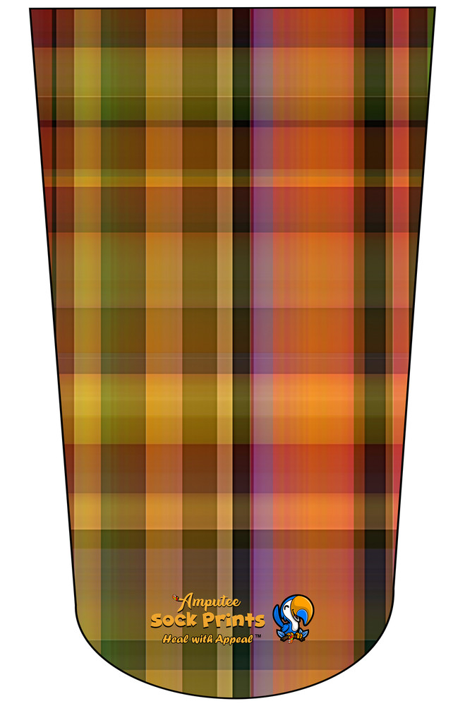 Stump Sock, Tartan V6, 3ply shrinker amputee sock
