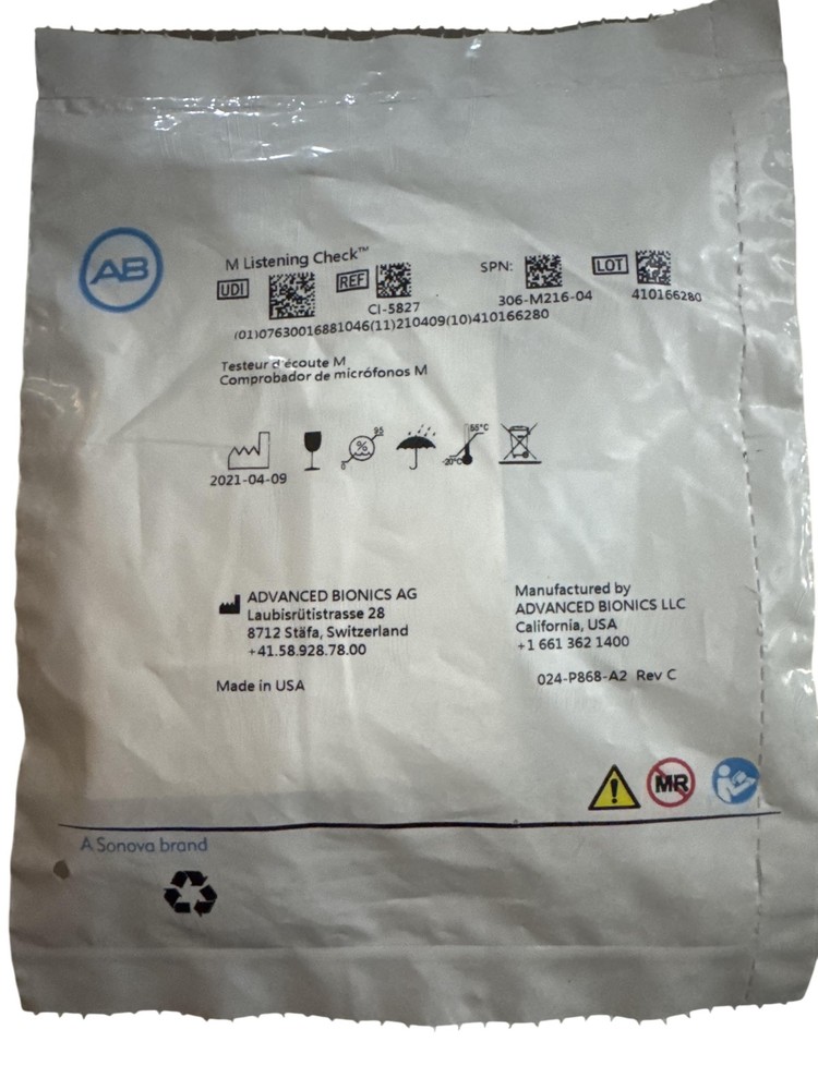 Advanced Bionics M Listening Check CI-5827 Hearing Aid Cleaner White Adult