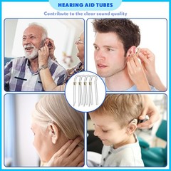 Hearing Aid Tubes Replacement 12 Pack Clear Gold Lock Earmold Tubing
