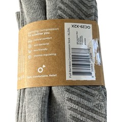 OneCompress Bamboo Socks Premium Knee High Compression Gray Grip Size XL/2XL