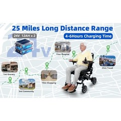 37 LBS Lightweight Carbon Fiber Electric Wheelchairs for Adults, 30 Miles Long