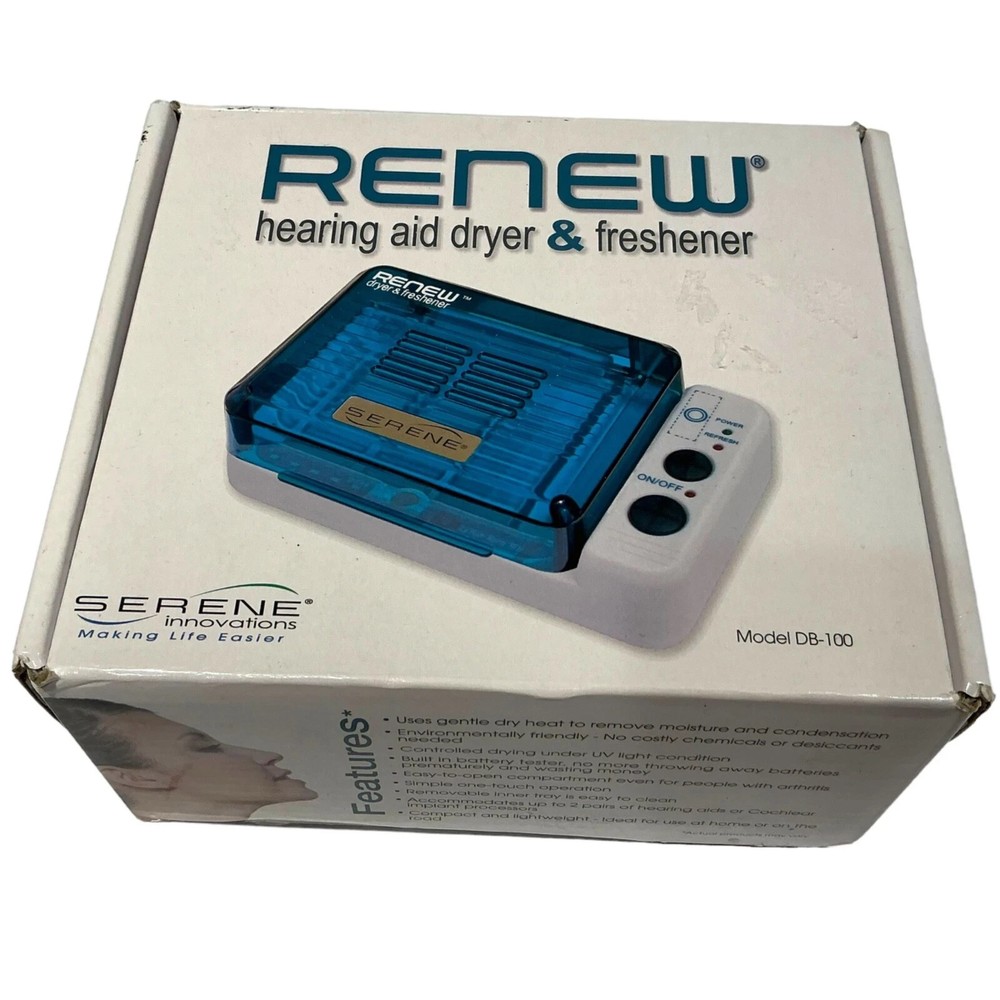 Serene Renew Innovations Hearing Aid Dryer And Freshener Model DB-100 Open Box