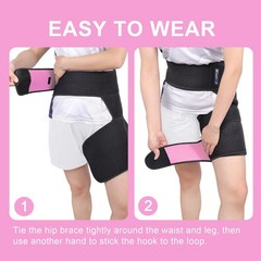 Wisesso Hip Brace, Groin Wrap Braces for Sciatica Pain One Size, Pink