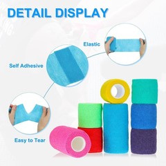 1″ x 177″ Self Adhesive Bandage Wrap, 6 Pcs Elastic Self Breathable Self