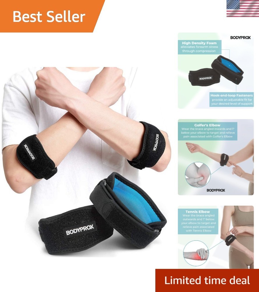 Versatile Elbow Support Braces for Tennis & Golf – 2 Pack Adjustable Design