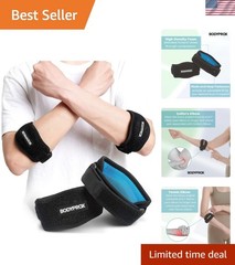 Versatile Elbow Support Braces for Tennis & Golf – 2 Pack Adjustable Design