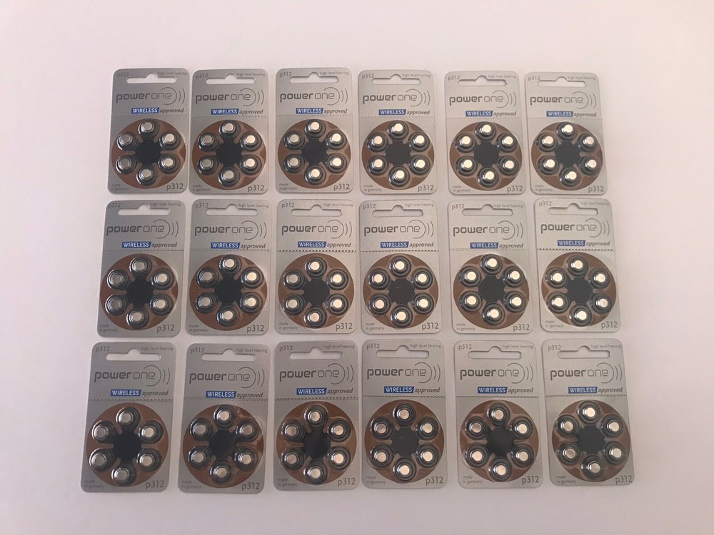 Lot of 18 POWER ONE High Level Hearing Aid Batteries P312 108 Total Exp 2024-01