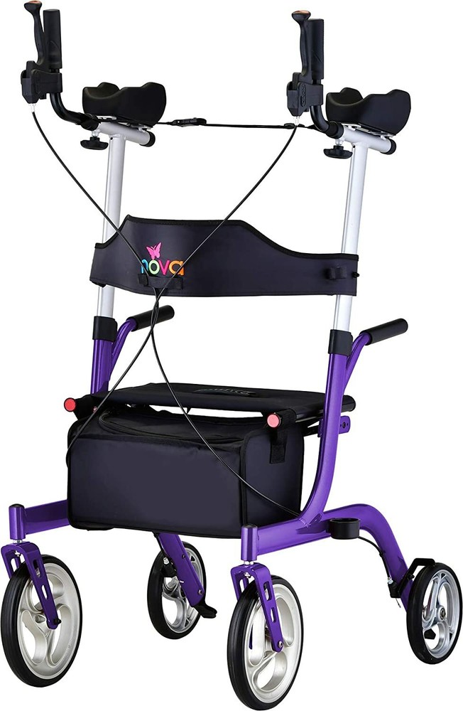 NOVA Phoenix Rise UP Rollator, Upright Walker w/Padded Forearm, Purp – OPEN BOX!