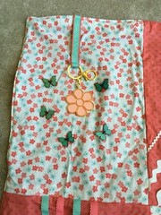 Handmade Fidget Activity Mat Alzheimer’s, Dementia, Special Needs Green Peach