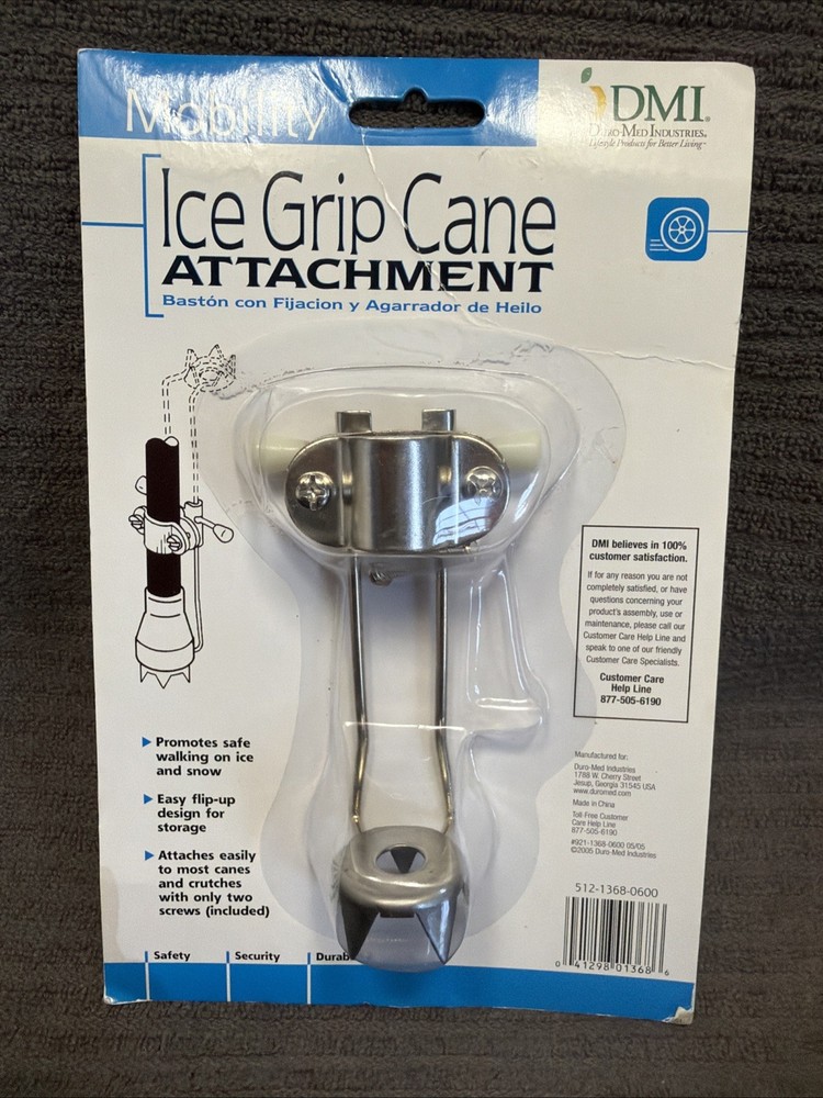 DMI Cane Ice Grip Cane Attachment for Cane / Crutches 512-1368-0600 New