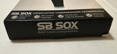 SB SOX Compression Calf Sleeves 20-30 mmHg Unisex Size S Black/Blue Pair