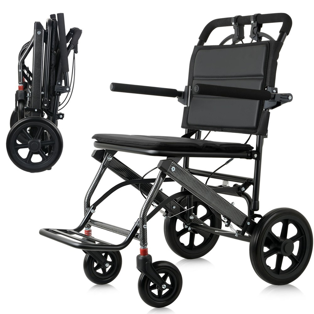 Wheelchairs for Adults,Utral-Lightweight(only 20lbs) Transport Chair, (Black)