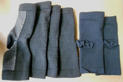 3 Pairs Black Open-Toe Compression Athletic Quarter Socks Cushioned Unisex