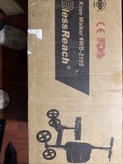 Blessreach Knee Walker Steerable Scooter Black WB2208-T Medical All-Terrain