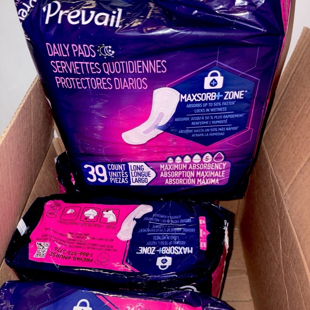 (7) packs of 39 count! Prevail Incontinence Pads Maximum Absorbency Long, Unisex