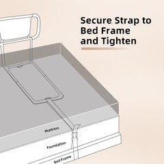 Adjustable Bed Rails for Elderly Adults Bed Assist Rail with Non-Slip Handle
