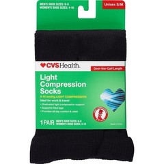 CVS Over-the-Calf Length Compression Socks Unisex, 1 Pair, S/M, Black NWT