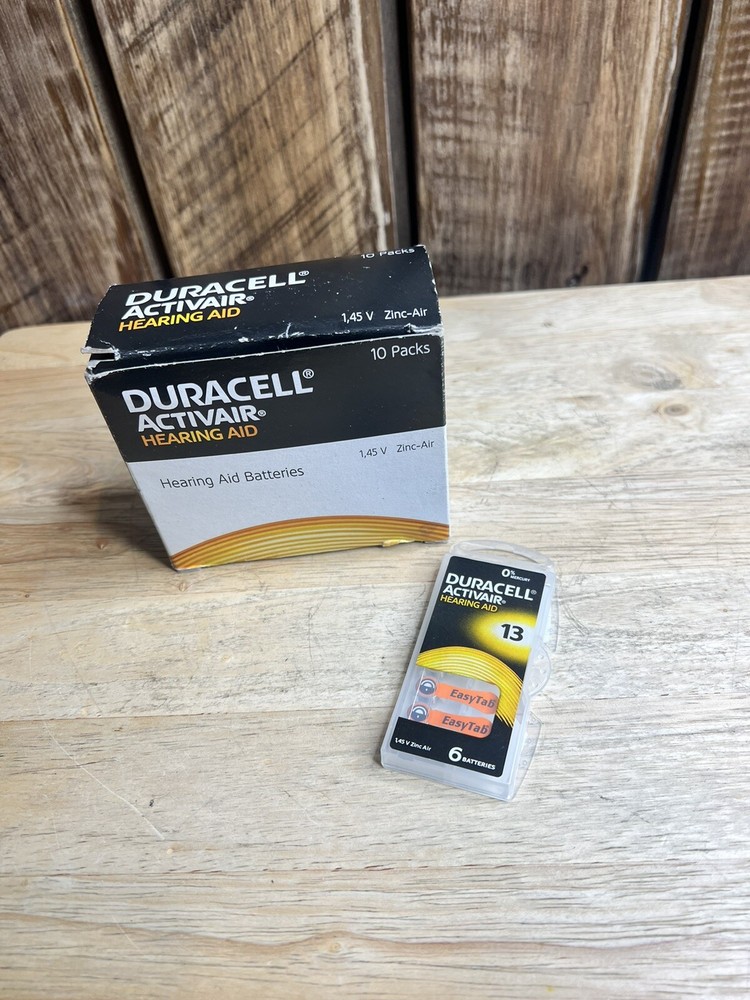 Duracell Activair Hearing Aid Batteries: Size 13 (60 Batteries) Fresh Exp:2025