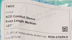 5pk Stryker Kendall SCD 74022 Compression Sleeves Medium Knee Length Up to 21″