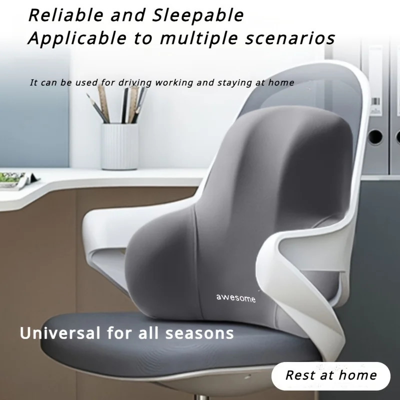 2-in-1 Memory Foam Seat & Lumbar Cushion: Back Pain Relief Gift for Office
