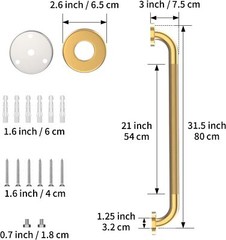 32″ anti Slip Shower Grab Gold Bathroom Grab Bar Knurled Bathroom Balance Bar