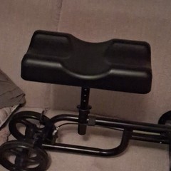 Black 4-Wheel Knee Walker Scooter, Foldable Adjustable Height, Brakes