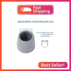 4PCS Rubber Walker Tips 1 “ Heavy Duty Replacement Tips for Walkers, Commodes,