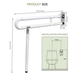 29.5 Inch Toilet Grab Bar – Foldable Toilet Safety Rails for Seniors, Flip-Up…