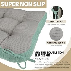 Chair Cushion Set for Rocking Chair, Back Pillow & Seat Cushion Light Green