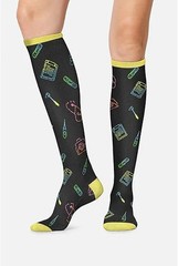 Cherokee Women’s 10-15mmHg Compression Socks – Fun Print Knee Highs with