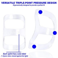 10Pcs Clear Oval Finger Splints & Sleeves Kit, 6 Size 4,5,6,7,8,9,