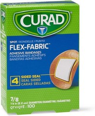 Curad Flex Fabric Spot Adhesive Bandages, Bandage Diameter is 7/8″ 7/8"
