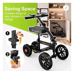 BlessReach WB-2208-T All Terrain Knee Scooter Foldable Disc Brake Walker Compact