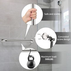 Sturdy 24 Inch Chrome Grab Bars for Bathrooms – 2 Pack for Maximum Support