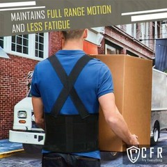 Heavy Duty Lift Lumbar Lower Back Waist Support Belt Brace Suspenders Work