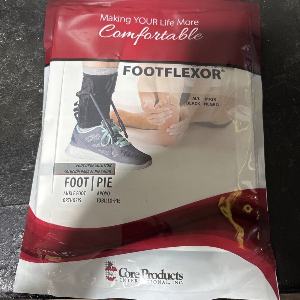 Footflexor Core Products Foot Ankle Orthosis M/L Black