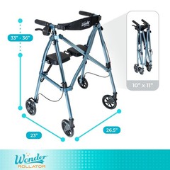 Cobalt Blue Space Saver Rollator – Lightweight Folding Walker for Seniors
