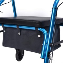 Large Under Seat Rollator Bag – Stylish Basket for Four Wheel Walkers (Black)