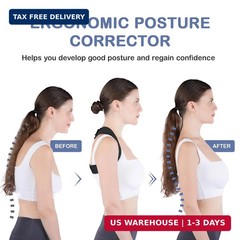 Posture Corrector for Women & Men – Adjustable Upper Back Brace Straightener Sui