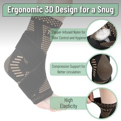 DR JK- Ankle Brace for Women and Men, Large, 1 Pair, Copper and Black, Adjust
